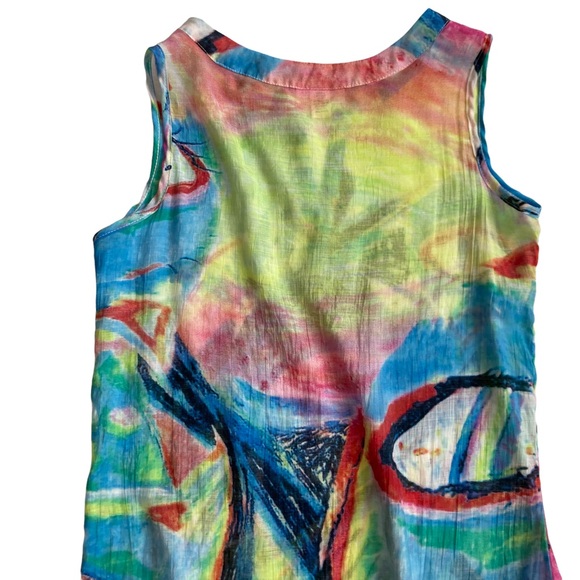 Mirror Image Women’s Top Style 93771 Sleeveless multi-colored Tunic - Sz L - Picture 6 of 7